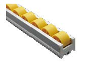 79D-000-2 MODULAR SOLUTION ROLLER TRACK<BR>40MM WIDE ROLLER TRACK, ALUMINUM FRAME, YELLOW ROLLERS, 1 METER